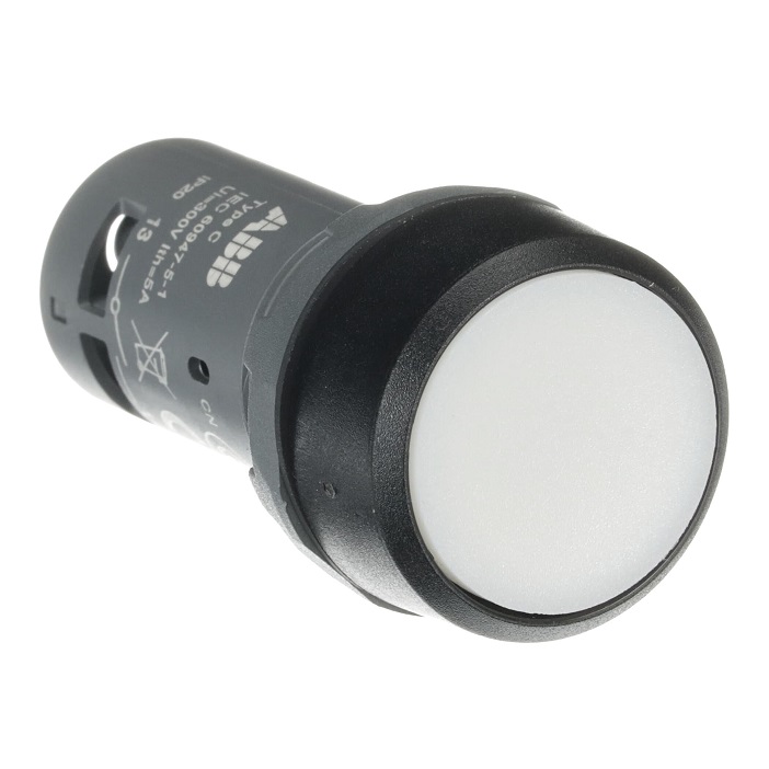 Buton alb ABB 1NO 22mm CP1-10W-10 1SFA619100R1015