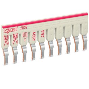 Bara pieptene Wago pentru clema 2.5 mm² 10 pini 25A gri deschis.