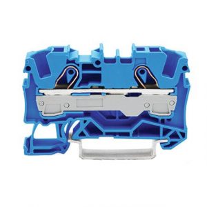 Clema TOPJOBS® 1 intrare/1 ieșire 2.5 mm², culoare albastru, pentru montaj pe șină DIN 35×15 și 35×7.5 Wago.