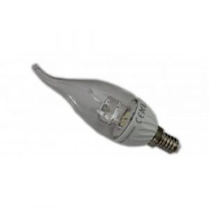 Bec Led Lumanare vârf curbat, E14, 4W, 2700-3000K, 320Lm, A+, 220V, producător LB Light.