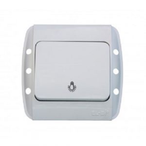 Întrerupător scară cu revenire ELBI Zirve alb, 10A 220V, IP20, montaj cu șuruburi, ideal pentru control iluminat în spații rezidențiale.