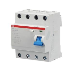 Siguranță diferențială ABB F204 AC-25/0.3, 25A, 4 poli, 300 mA, protecție la scurgeri de curent pentru instalații rezidențiale și comerciale.