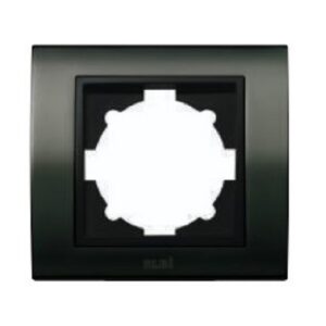 Ramă orizontală simplă pentru module întrerupătoare și prize ELBI Zena Platin negru perlat