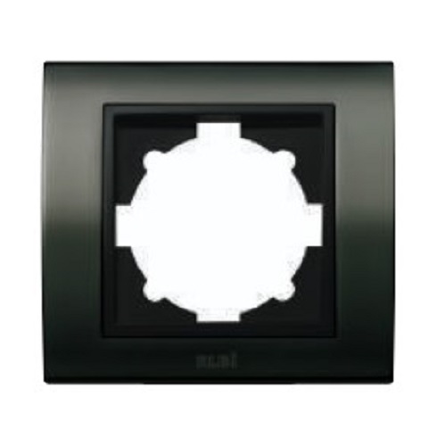 Ramă orizontală simplă pentru module întrerupătoare și prize ELBI Zena Platin negru perlat