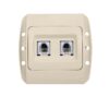 Priza dubla telefon 2xRJ11 cat3 T568A/B ELBI seria Zirve crem fara aripile.