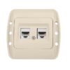 Priza calculator si Priza telefon Zirve crem RJ11 cat3 si RJ45 cat6 de la producator EL-BI Electric.