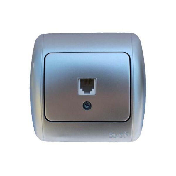 Priza telefon RG11 cat3 T568A/B ELBI Zirve gri.