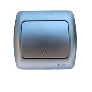 Întrerupător sonerie ELBI Zirve gri 10A 250V, soluție fiabilă pentru instalații interioare, montaj în doză și conectare cu șuruburi.