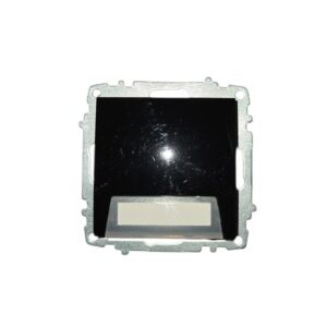 Întrerupător sonerie ELBI Zena Platin negru, 250V, 10A, IP20, cu etichetă și mecanism modular, compatibil cu toate ramele Zena Platin. Perfect pentru interior.