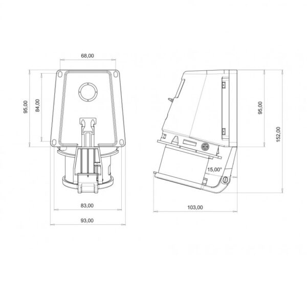 Fisa fixa industriala trifazata 5x16A 380V