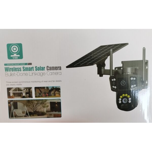 Camera CCTV montata pe perete, conexiune wireless cu cartela SIM 4G, inregistrare video Full HD cu panou solar