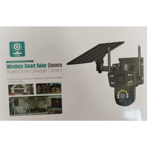 Camera de supraveghere montata pe perete, conexiune WiFi wireless, inregistrare video Full HD cu panou solar