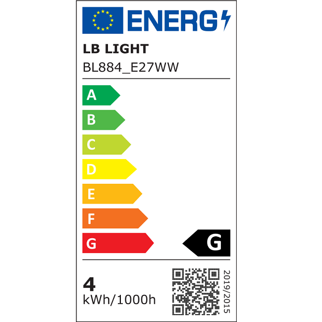 Clasă energetică - Bec LED E27 4W A45 2700-3000K