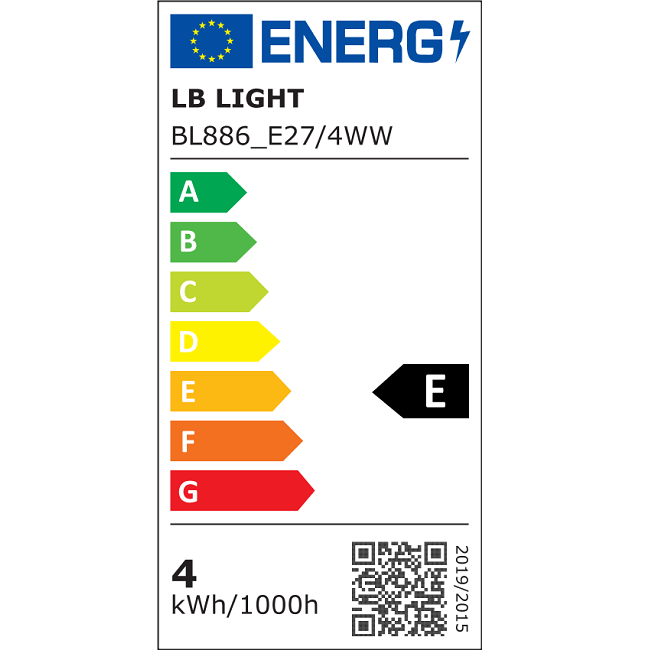 Clasă energetică Bec LED G45 sferă 220-240V E27 4W 3000K 480Lm