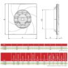 Date tehnice pt Ventilator axial pentru baie 14W