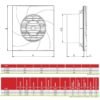 Date tehnice pt Ventilator axial pentru baie 21W