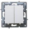 Intrerupator dublu Cap-Scara modulare fara cadru, alb, 10A, 250V LB Light.