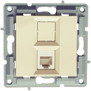 Priza calculator CAT6 fara cadru, crem LB Light.