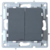 Intrerupator dublu Cap-Scara fara cadru, negru perlat, 10A, 250V LB Light.