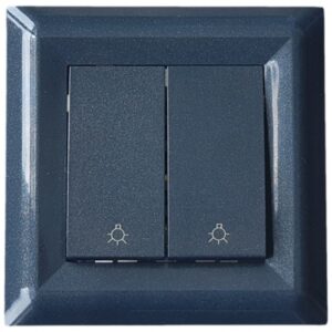 Intrerupator dublu cap-scara serie Softline negru perlat 10A 250V IP21 LB Light. cap-scara, Intrerupatoare, Prize si intrerupatoare
