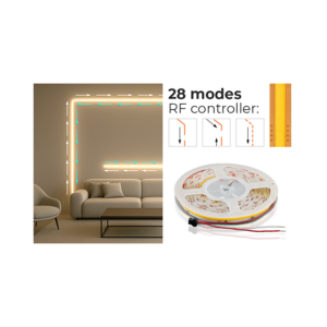 Bandă LED digitală Ultralux COB, 4000K, 11W/m, 24V DC, IC WS2811, 10 pixeli/m, 5 m, IP20