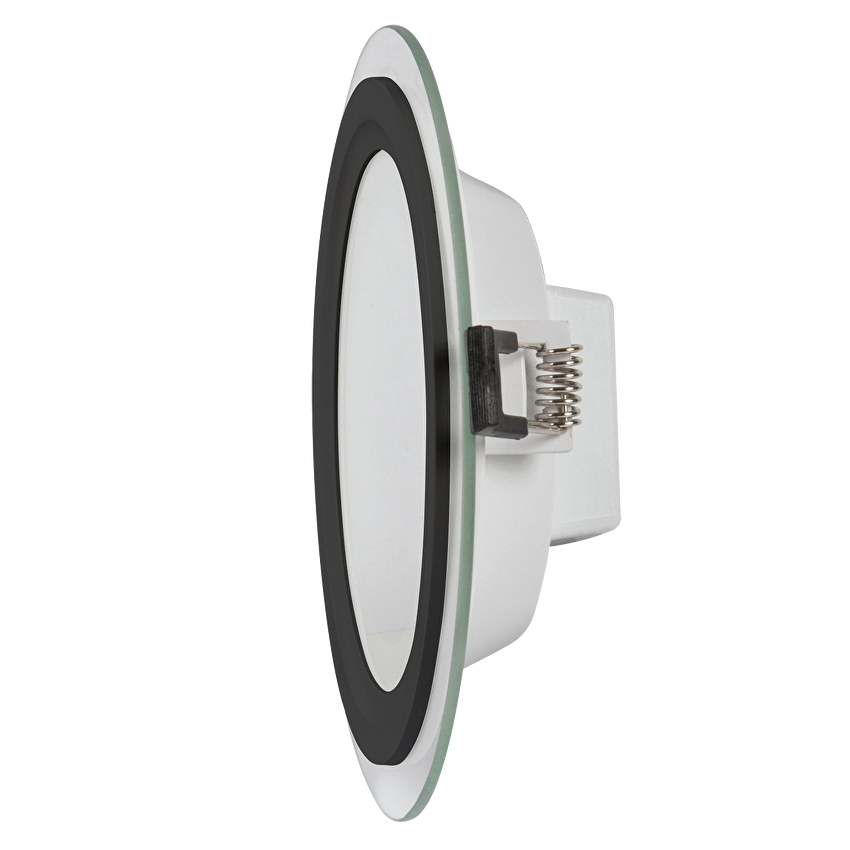 Panou LED sticlă Ultralux Raindrop rotund 18W 4200K ramă neagră