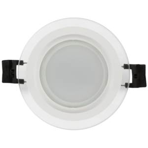 Panou LED din sticlă Ultralux Raindrop, rotund, încastrat, 6W, 2700K, 420lm, IP44