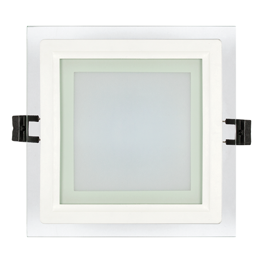 Panou LED pătrat din sticlă pentru încastrare Ultralux Raindrop 6W, 2700K, 420lm, IP44