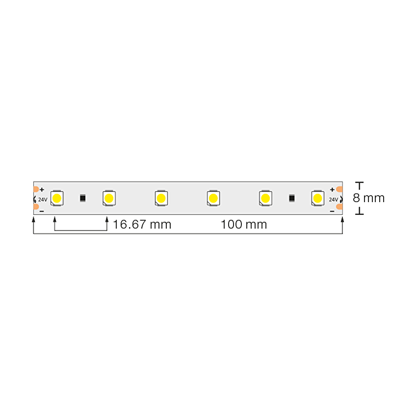 Bandă LED profesională Ultralux SMD3528, 4.8W/m, 2700K, 24V DC, 60 LED/m, IP20, rolă de 5 m