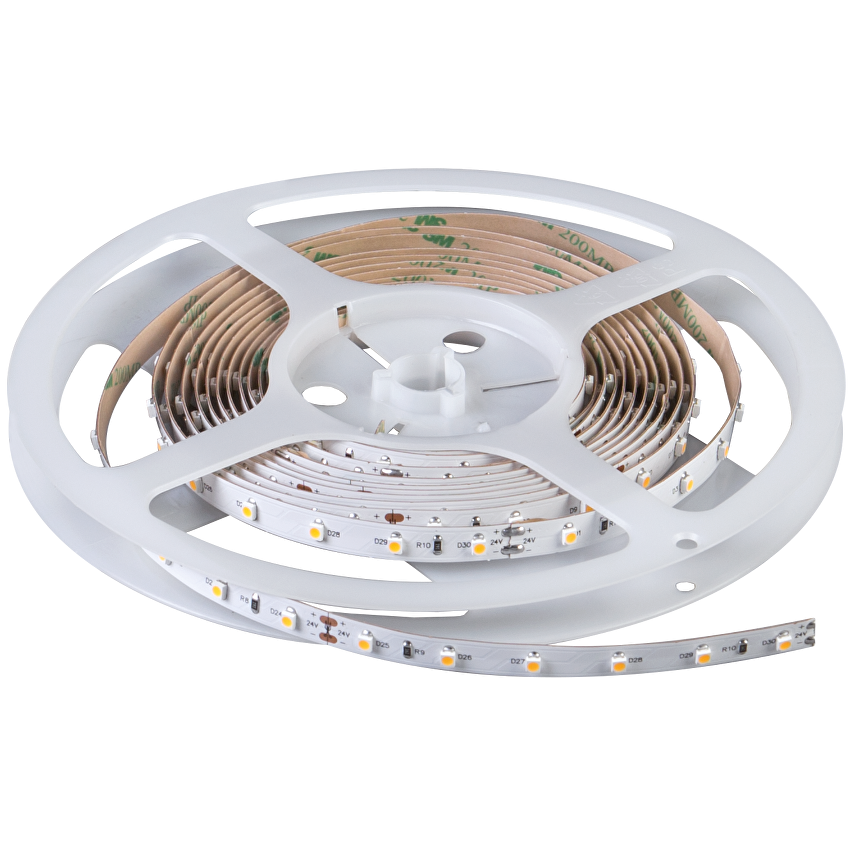 Bandă LED profesională Ultralux SMD3528, 4.8W/m, 2700K, 24V DC, 60 LED/m, IP20, rolă de 5 m