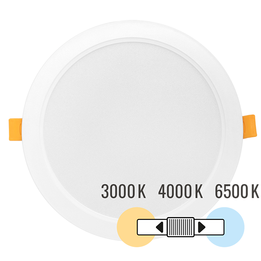 Panou LED rotund încastrat Ultralux Cloud 18W, 1820lm, CCT 3000K/4000K/6500K, IP54