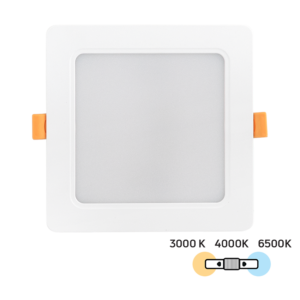 Panou LED pătrat încastrat Ultralux Cloud 12W, 1200lm, CCT 3000K/4000K/6500K, IP54