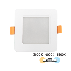 Panou LED pătrat încastrat Ultralux Cloud 5W, 500lm, CCT 3000K/4000K/6500K, IP54