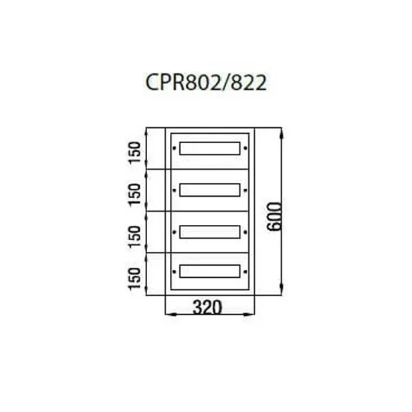 dimensuini Tablou electric metalic Cetinkaya Pano 320x600x175 mm IP54 CPR802